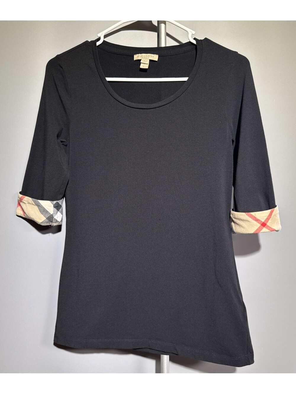 Burberry Brit London Top 3/4  Sleeve Nova Check  Designer Size S